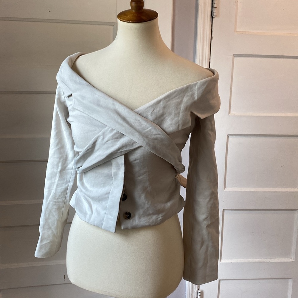 Zara Fitted Blazer Jacket Limited Edition in Stone, Size XS - Picture 10 of 17